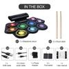 Folding Silicone Hand Roll USB Electronic Drum Portable Practice Drums Pad Kit With Drumsticks Sustain Pedal
