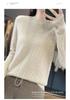 Women's Cashmere Sweater: Round Neck, Solid Color, Long Sleeve, Thickened Knit, Versatile Slim Fit, Autumn/Winter Pullover.