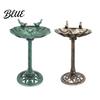 Durable Bird Feeder Pedestal Bath Copper Resin Birdbaths Weather Resistant Floral Accents
