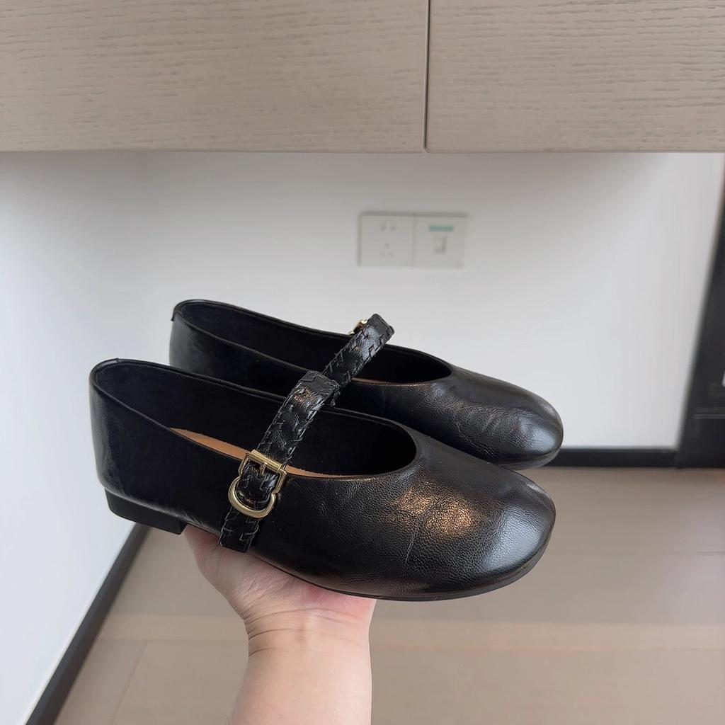 Shallow mouth with Mary Jane shoes women's new retro versatile skirt flat-soled small leather shoes