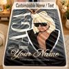 Flannel BlanketLady Gaga Custom Name Text Personalized Soft Warm Throw Blanket Home Decor Gift