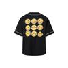 Li Ning X OG Slick Collaboration Letter Smiley Print Casual Short Sleeve Shirt Unisex shirts Black AFDT611-2