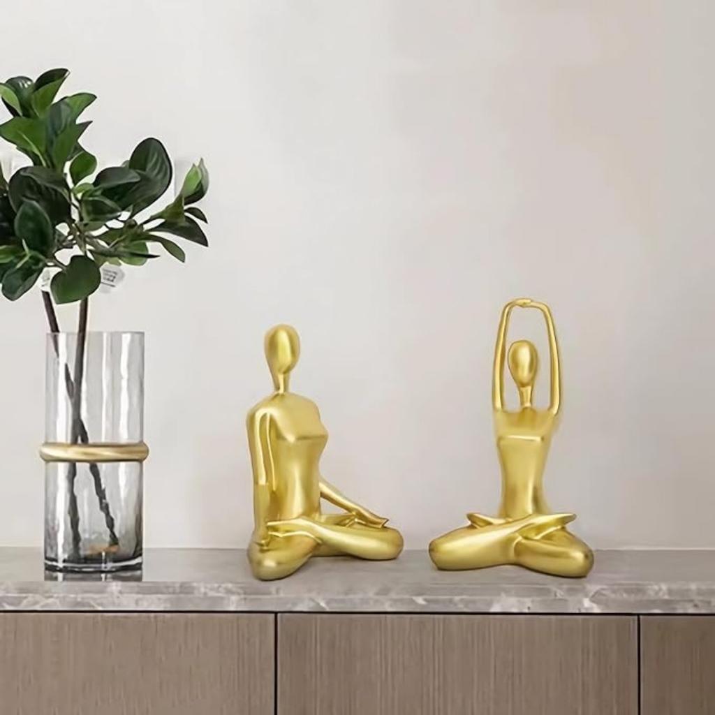 Set of 3 Meditation Yoga Statues, Resin Zen Yoga Figurines for Bookself, Home Decor, Gifts