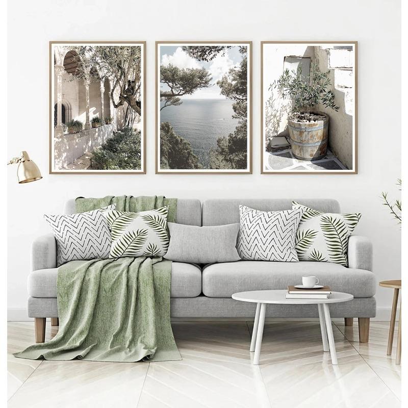 Mediterranean Italy Landscape Olive Trees Countryside Tourism Natural Scenery Posters Canvas Painting Wall Picture Home Decor