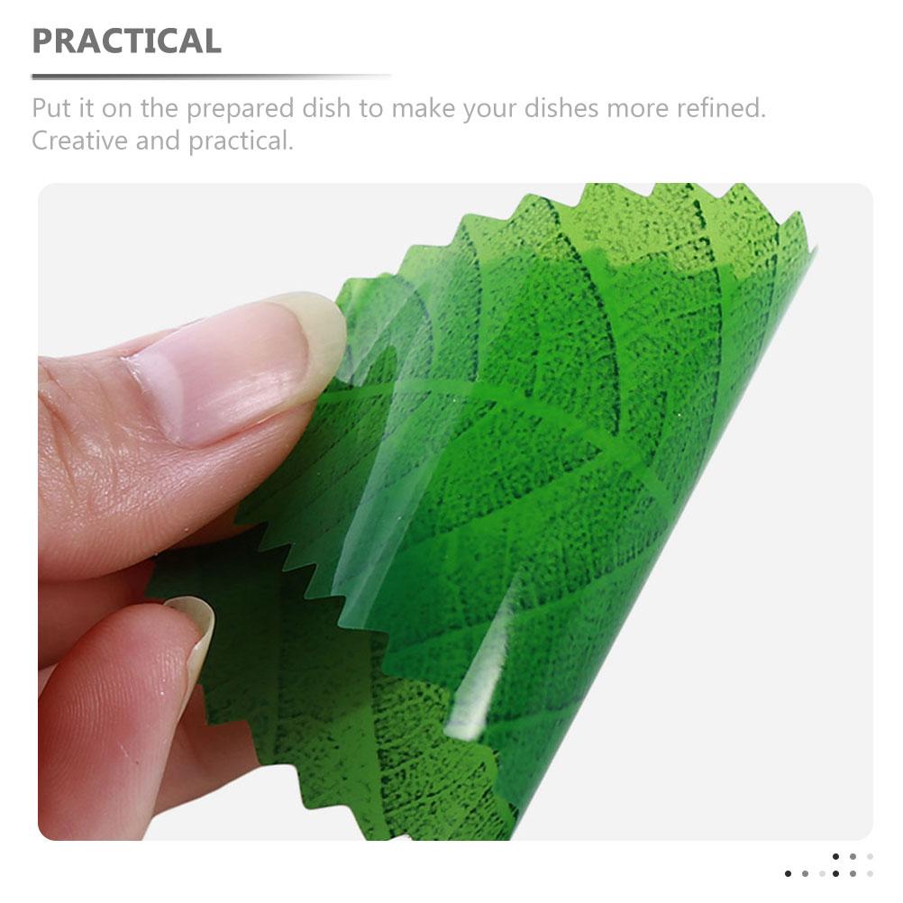 200 Pcs Artificial Sushi Leaves Tray Decorations Fake Leaf for Dish Hotel Plate Bedding