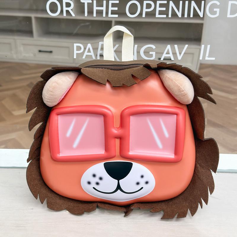 Toddler Cartoon Animal Backpack With Wearresistant Eva For Daily Use BrownLion