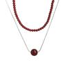 Ankola Red Beaded Necklace for Women - Niche Design, High-End Stacking Clavicle Chain, Fashionable White Beaded Accessories