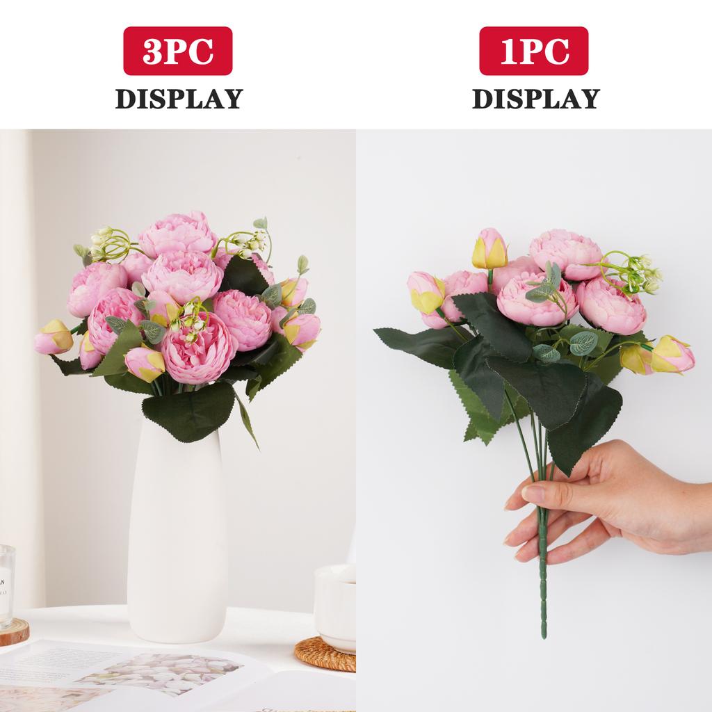 Artificial Flowers Retro Silk Rose Bouquet Hydrangea Peony Flowers Vintage Bride Holding Home Wedding Decoration Accessories