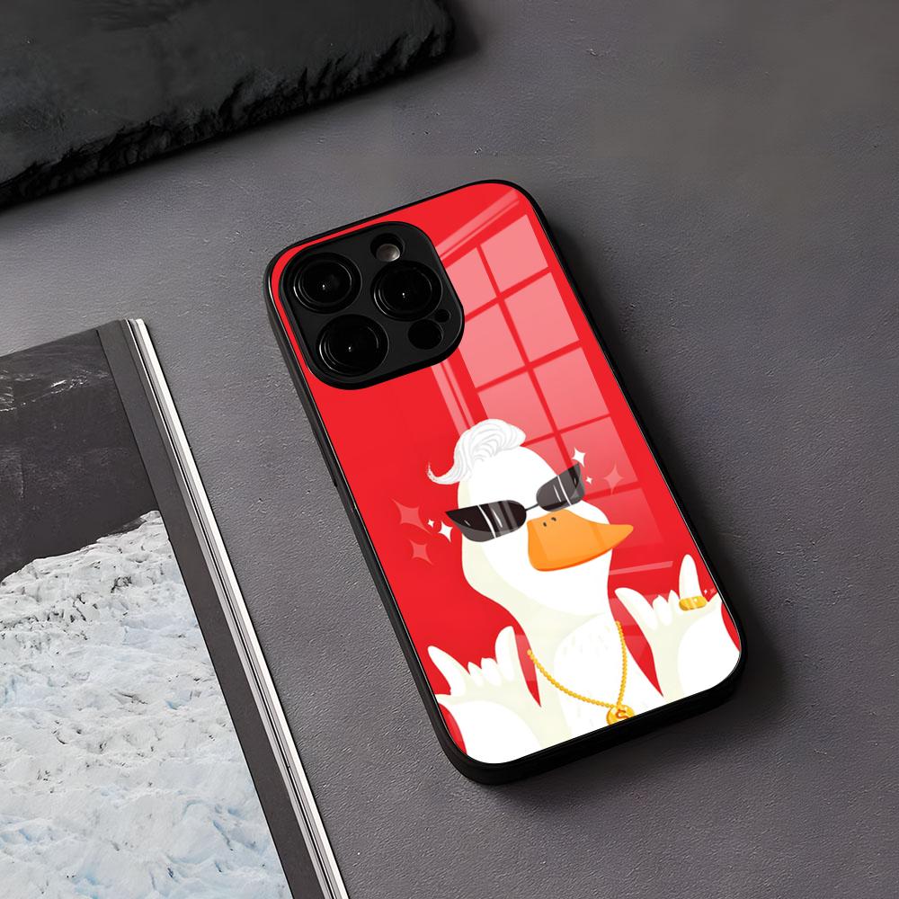 Funny D-DucK Goose Meme Phone Case For IPhone 17 Air 16 E Pro Max 15 14 13 Mini 12 Pro 11 Max Plus Black Glass Cover
