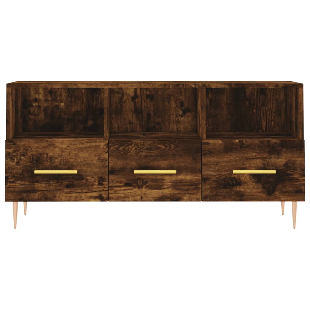 TV Cabinet Smoked Oak 102x36x50 Cm Wood Based Panel