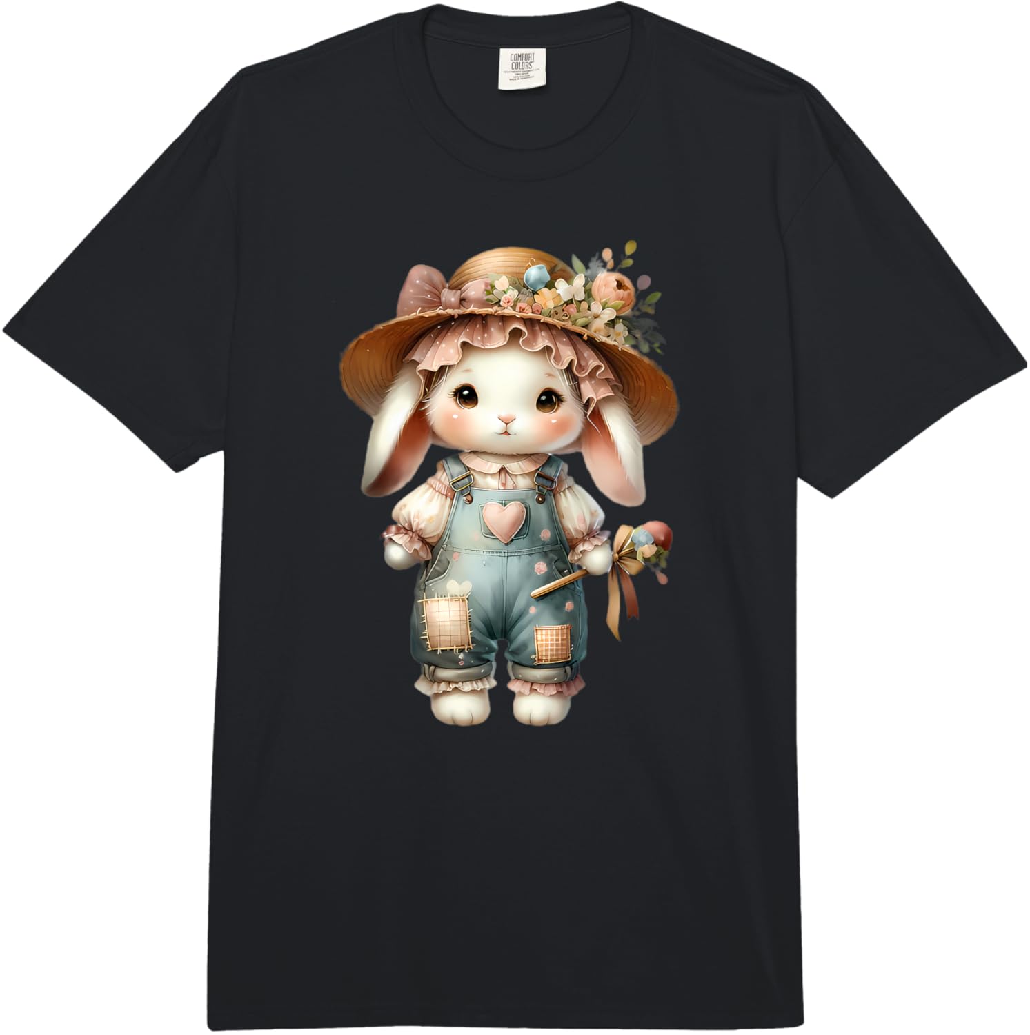 

Adorable Kawaii Bunny Cottagecore Aesthetic Comfort Colors Adult Heavyweight T-Shirt S разноцветный