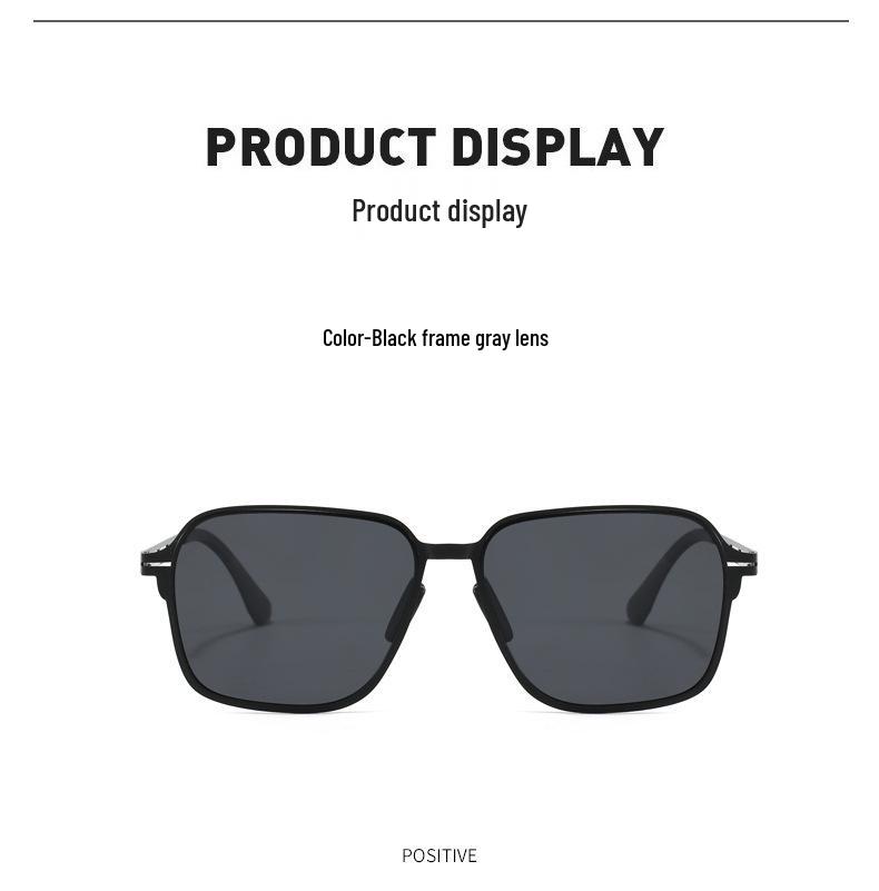 Men's Lightweight Polarized Metal Sunglasses - UV Protection, Black Outdoor Design