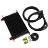 Universal 13 Rows Oil Cooler Kit AN10 Transmission Oil Cooler Kit Oil Filter Adapter with Nylon Stainless Steel Braided Hose