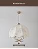 Retro American Wabi-Sabi Chandelier: French Vintage Wood & Fabric Lighting for Bar, Bedroom, or Closet