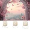 1-Pack Fantasy Castle Balcony Shower Curtain - Polyester With Hooks, Beautiful Floral And Cityscape Design, Cityscape Picture