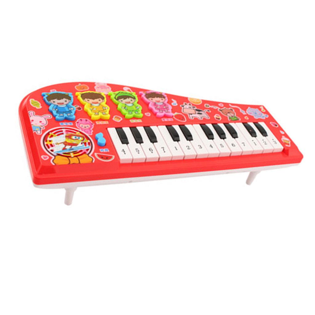 Kids Piano Toy Keyboard Cartoon Multi Function Electronic Instrument for Beginners Red