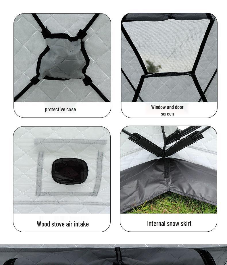 Hexagonal Winter Ice Fishing Tent - Cotton, Thickened, Warm, No-Assembly Needed