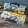 Multipurpose Transparent Organiser Box For Home Repair Tool Easy Carry Handle And Plastic Construction Toolbox