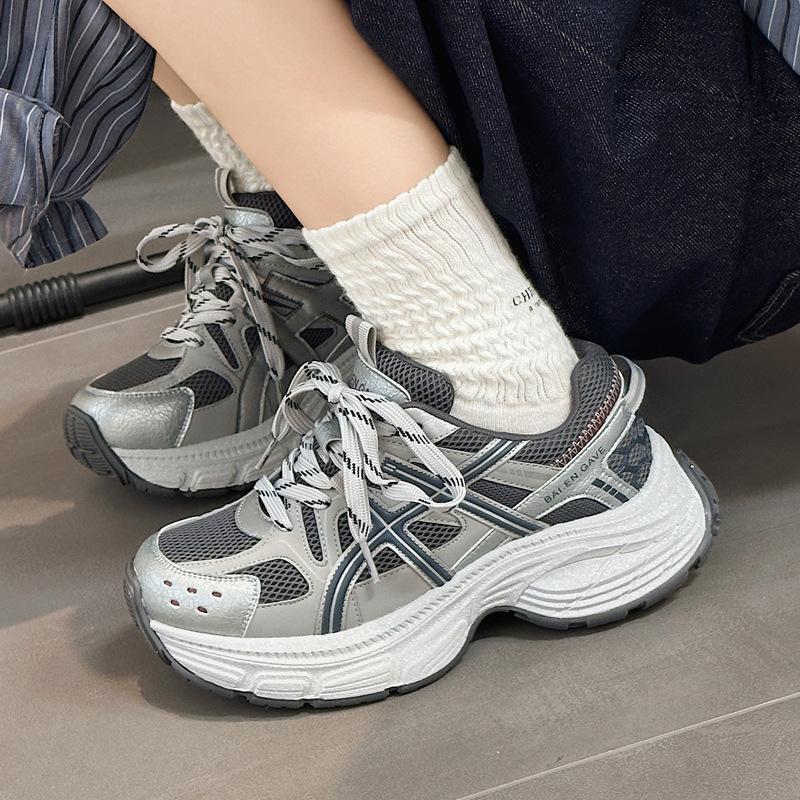 European Thick-Soled Women's Dad Sneakers - 2025 Autumn Casual Running Shoes