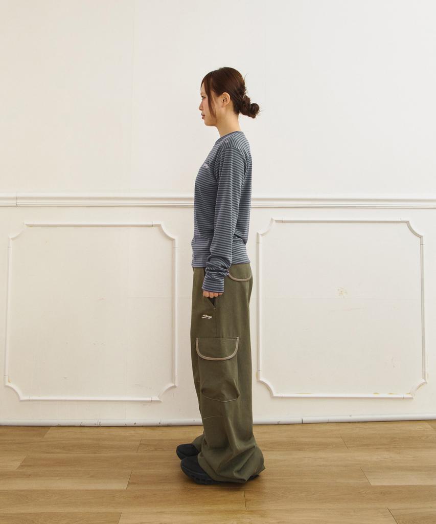 Tansanmageunesyum Juyoung X Tansan Eyelet Long Sleeve (Stripe Gray)