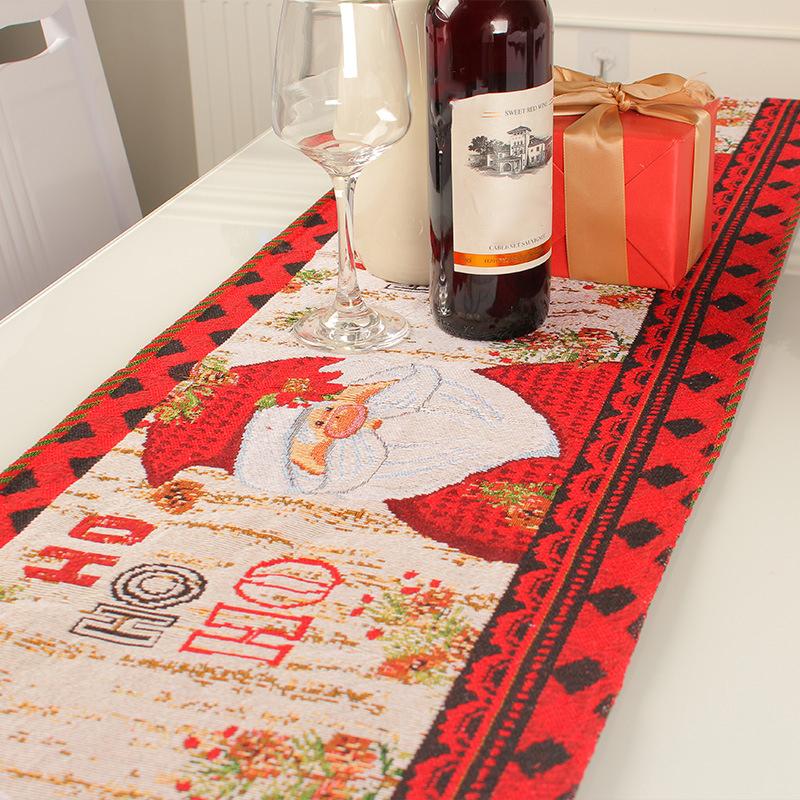 Christmas Table Runner Flag Printing Wear Dirt Resistant Xmas Christmas Table Flag for Christmas Tab