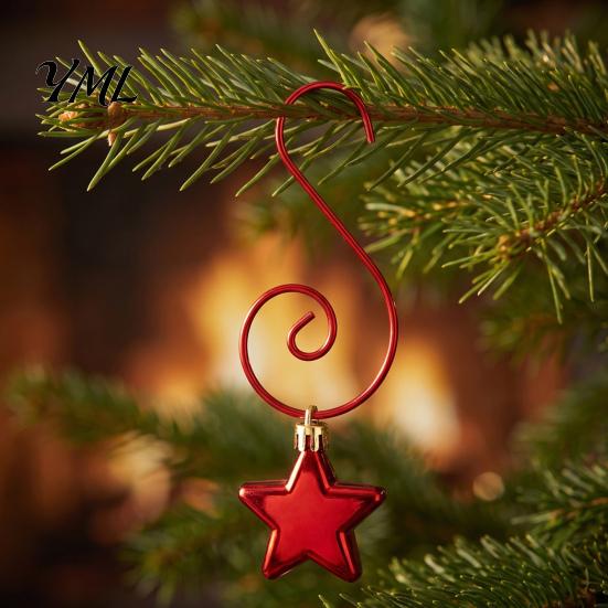 Spiral Hanging Hooks 20 Pcs Christmas S-Shaped Ornament Hooks, Metal Wire Hanger for Xmas Tree Ornaments, Crafts, Balls, Baubles, Decorations Display