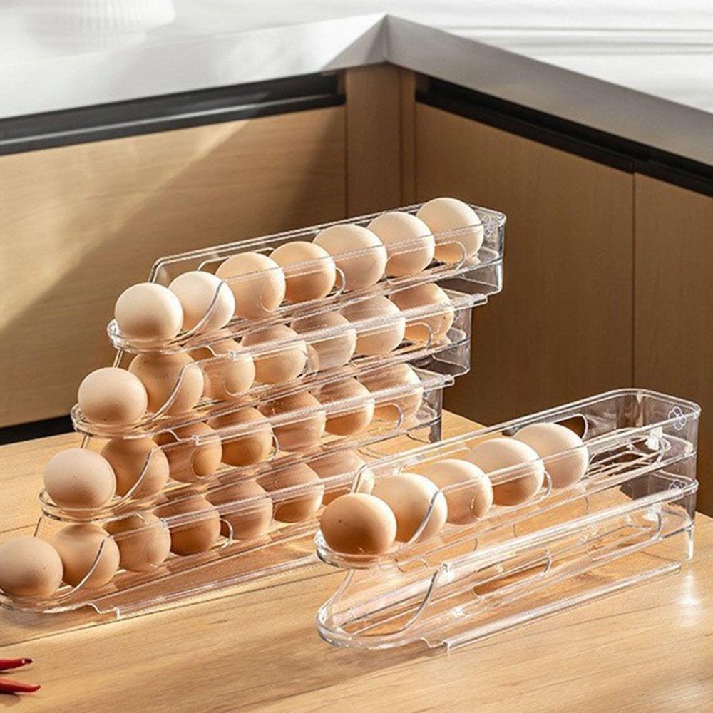 Stackable Scrolling Egg Holder 2/3 Layer Egg Organiser  for Kitchen Supplies