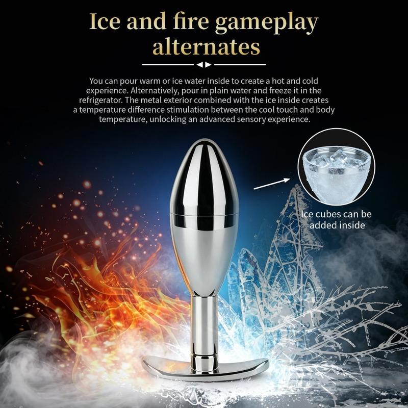 Stainless Steel Anal Plug Can Add Ice Cubes Butt Plug Hollow Detachable Used To Hide Keys Storage Adult Game Sex Toys for Men