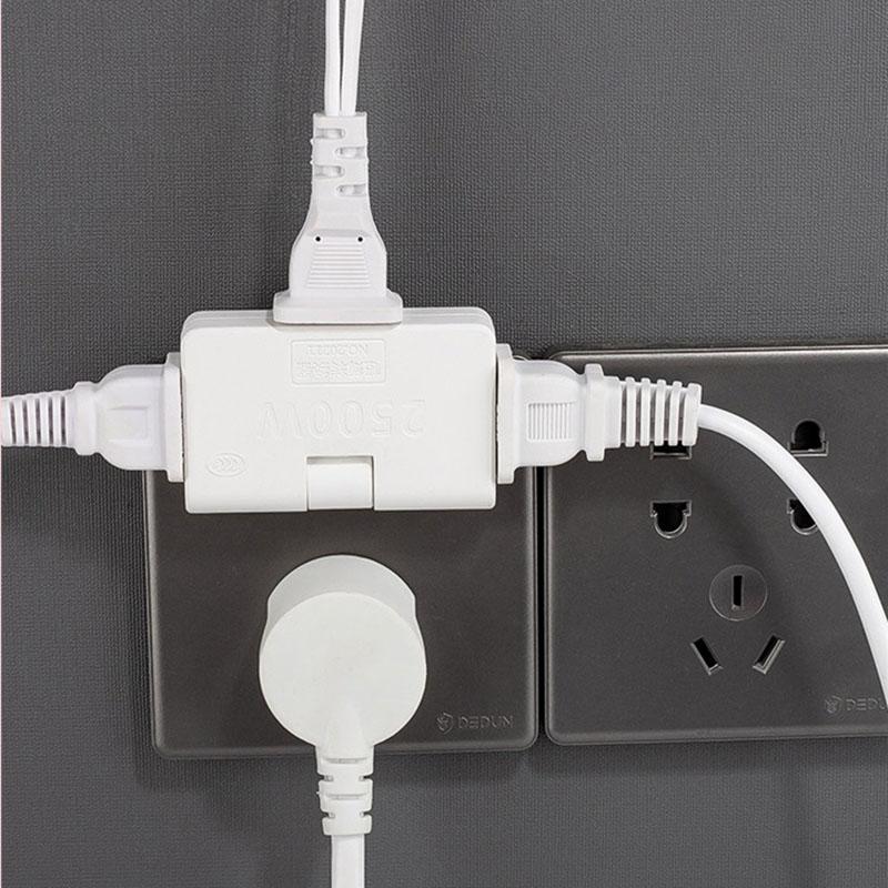 Rotatable US ac wall charger power Socket Converter 1 to 3 way 180 Degree Extension wall Plug Multi Slim Outlet Adapter Light