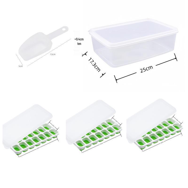 Cross-Border Ice Cube Tray - 14 Grids with Lid, Large Capacity Mold for Household Ice Storage