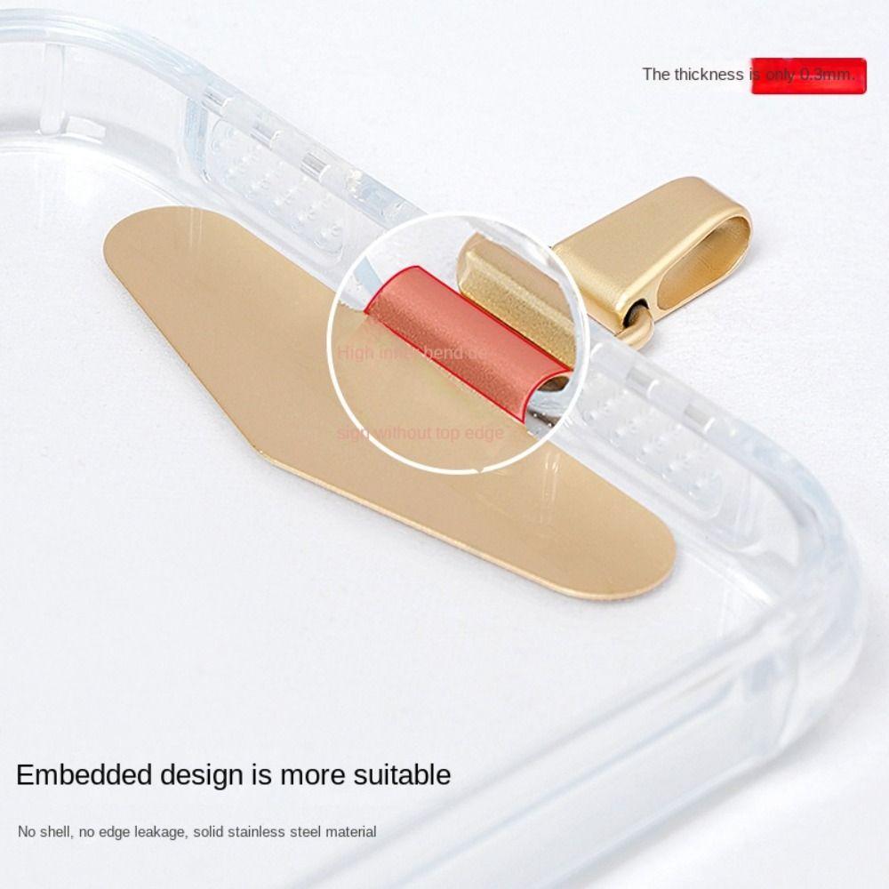 Metall Mobiltelefon Lanyard Patch Anti Förlorad Självhäftande Telefonrem Packning Ersättning