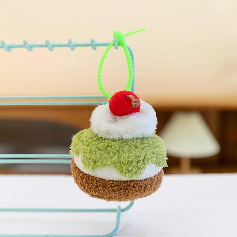 Creative Afternoon Tea Doll Dessert Cherry Chocolate Fruit Cake Keychain Pendant Grabber Doll Gift