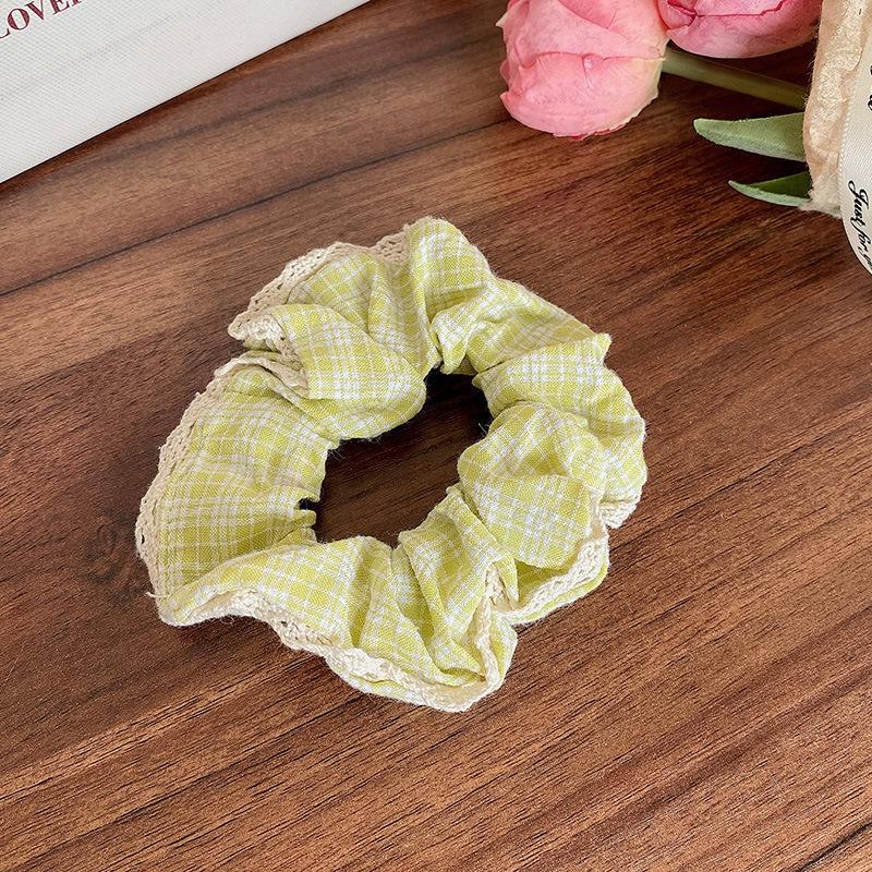 Blue Plaid Lace Hair Ribbon - Gentle On Hair, Cute Ballet Style for Girls