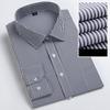 Men Formal Shirt Long Sleeve Office Solid Color Striped Fashion Business Pocket White Social Shirt Men's Clothing 5XL 6XL