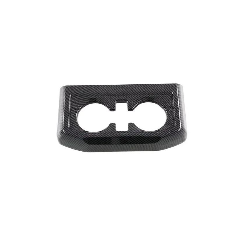 For Ford Raptor F150 P702    Car Accessories Carbon Fiber Style Middle Armrest Box Water Cup Frame Decoration