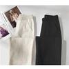 Leinen Weiter Bein Hosen Damen Sommer Dünn Elastisch Hohe Taille Lange Hosen Herbst Lässig Locker Gerade Hosen