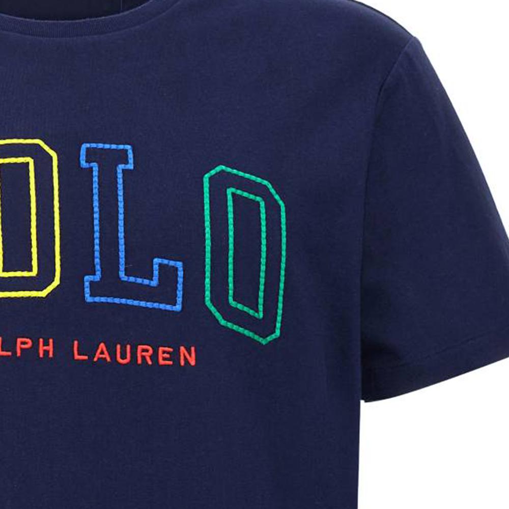 Polo Ralph Lauren FW23 Logo Print Straight Fit Crew Neck Short Sleeve T-Shirt Men T-Shirts Dark-Blue 710929077-001