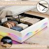 Bed Features a Full Storage System with Bottom Drawers, Headboard Shelves, and USB/Type-C Charging Stations, White