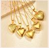 Personalized Photo Heart Pendants Necklace for Women, Vintage Flower Openable Frame Engraved Picture Locket Necklace