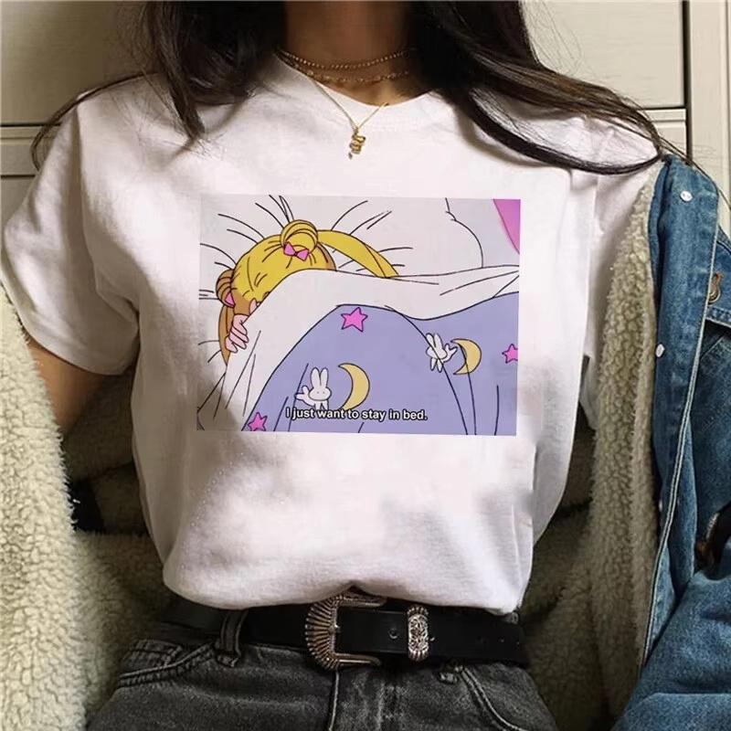 2026 Summer Sailor Moon Retro 90s Anime Graphic T Shirt Cotton KidsUnisex Women Tee Streetwear Casual Trend Short Sleeve Couple