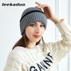 Rabbit Velvet Core-spun Yarn Knitted Hat Winter Couple Men's and Women's Thickened Wool Hat Two-color Double-flanged Casual Pullover Cold Hat