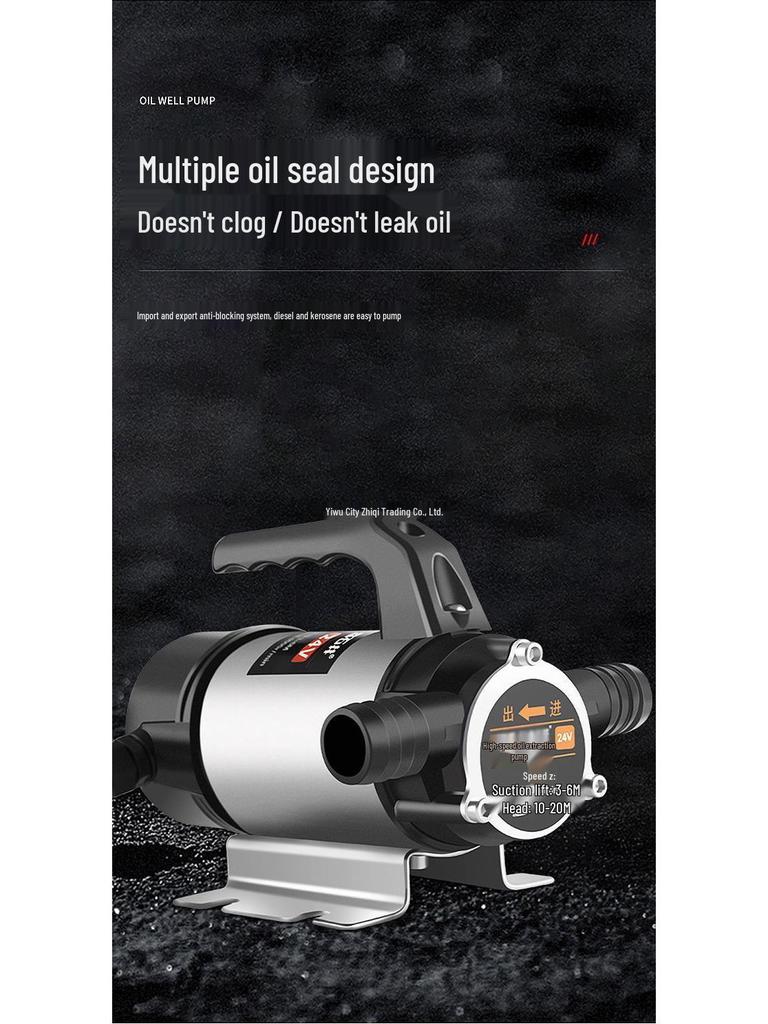 Pompa Elettrica Autoadescante Multi-Tensione per Olio e Acqua - Estrattore di Carburante Domestico a Doppio Uso