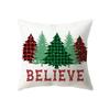 Merry Christmas Santa Claus Elk Print Pattern Cushion Cover Home Decoration Living Room Sofa Square Pillow Cover