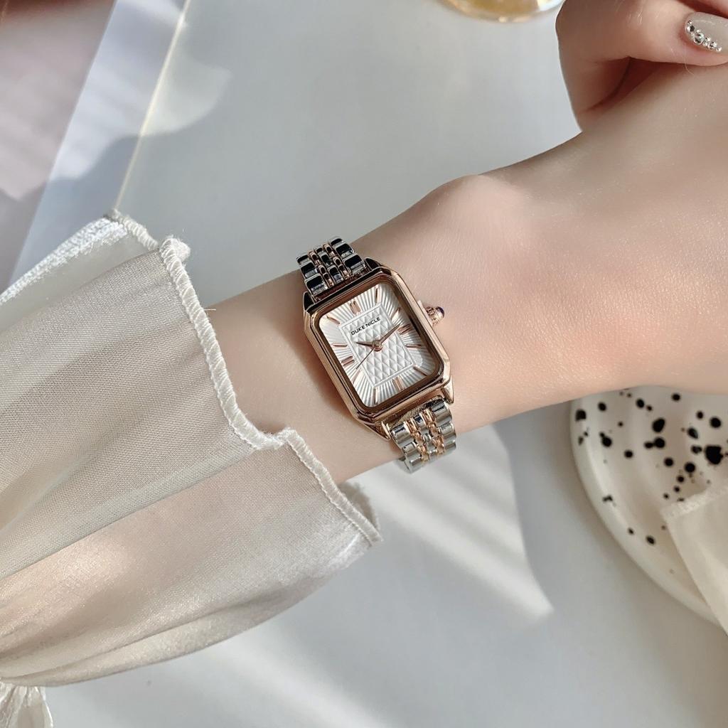 Ceas Simplu Pătrat Femei Navetă Zilnică Curea Oțel Ceas Mic Auriu Ceas Quartz High-end Stil Mediu și Antic