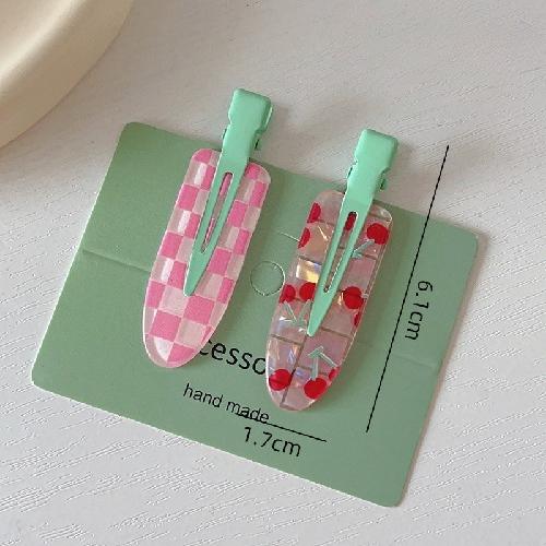 2/3/4 Pcs Simple Sakura Pink Seamless Hair Clip Women Acetate Sheet No Bend Bangs Clip Duckbill Clip Hairpins Hair Styling Tool