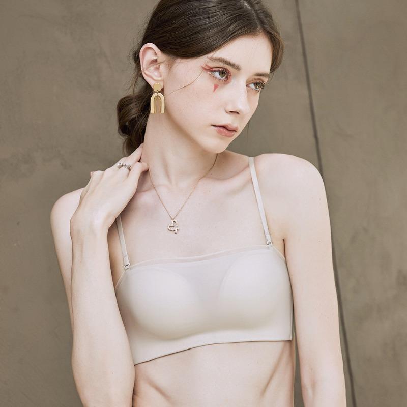 Reggiseno push-up senza spalline con top tubolare antitraccia, antiscivolo, antisbiadimento