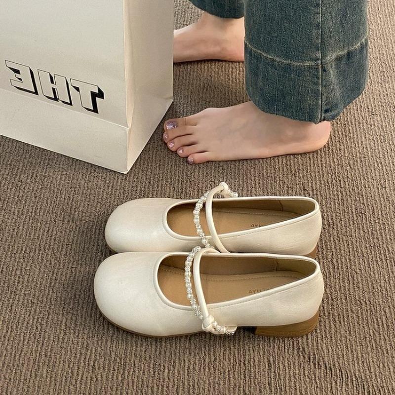 Low-heeled Mary Jane shoes women's new with skirt round head ballet shoes round head casual shoes