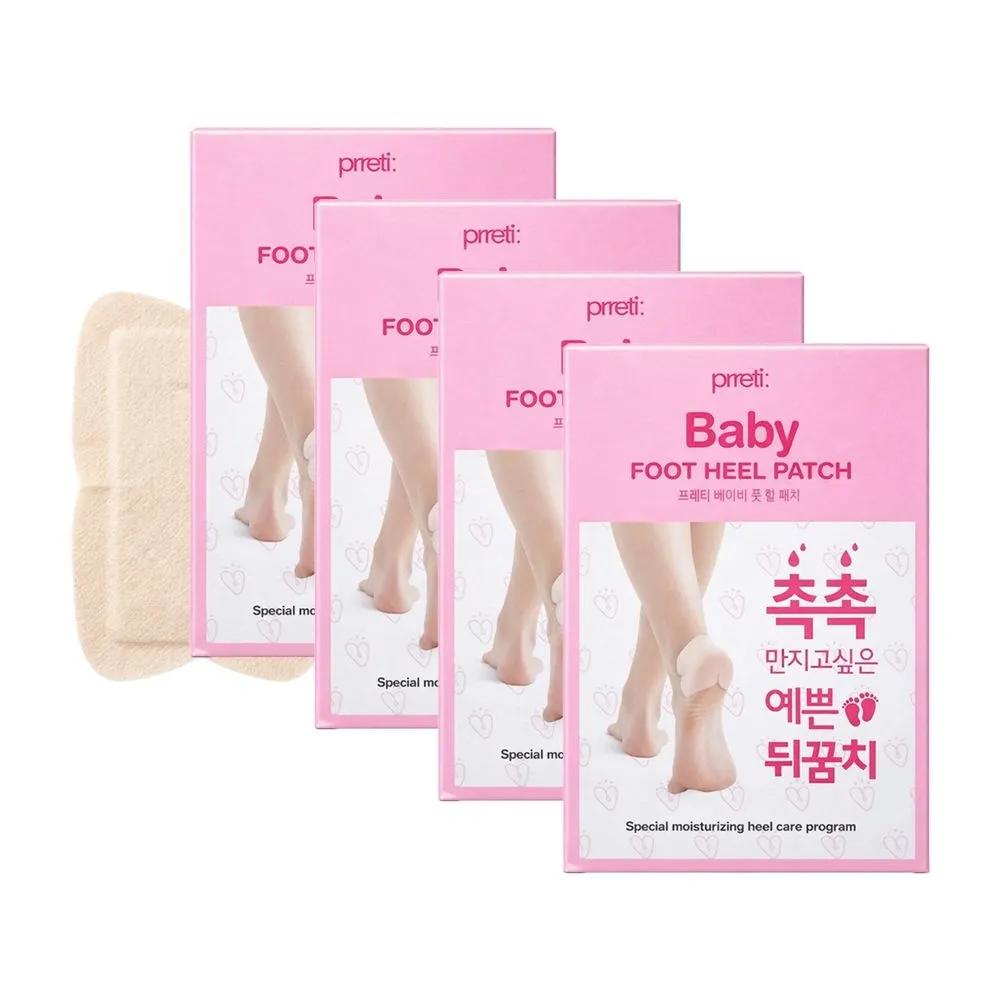 Prreti Baby Foot Heel Patch 10 Sheets (5 Pairs), 4 Packs, Heel Callus Heel Patch Foot Patch