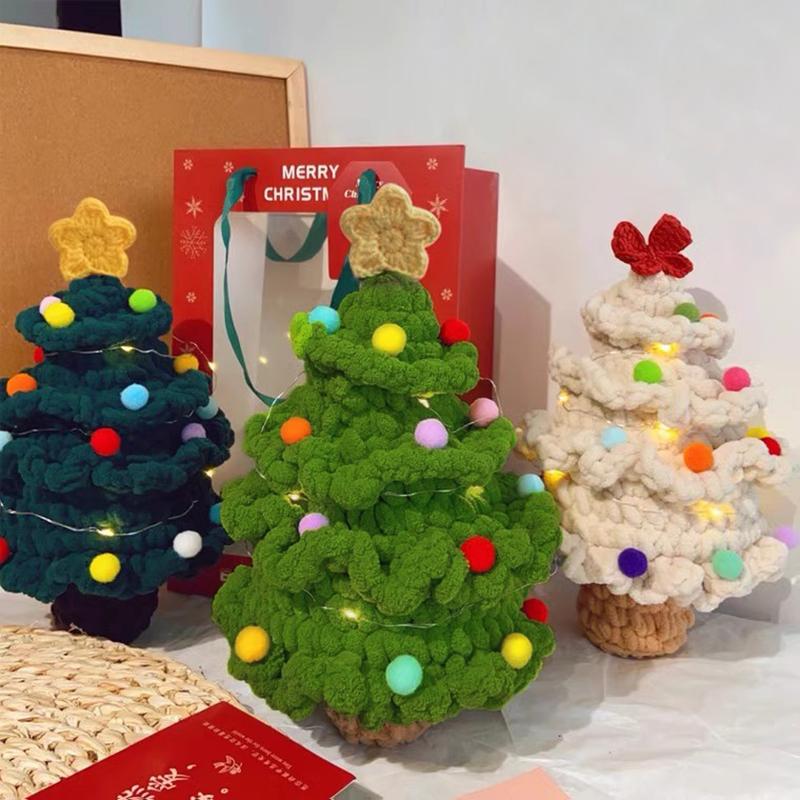 Ručně pletený vánoční stromek Hotové háčkované ozdoby Kreativní vánoční dárek pro ženy Vánoční dekorace navidad Potřeby