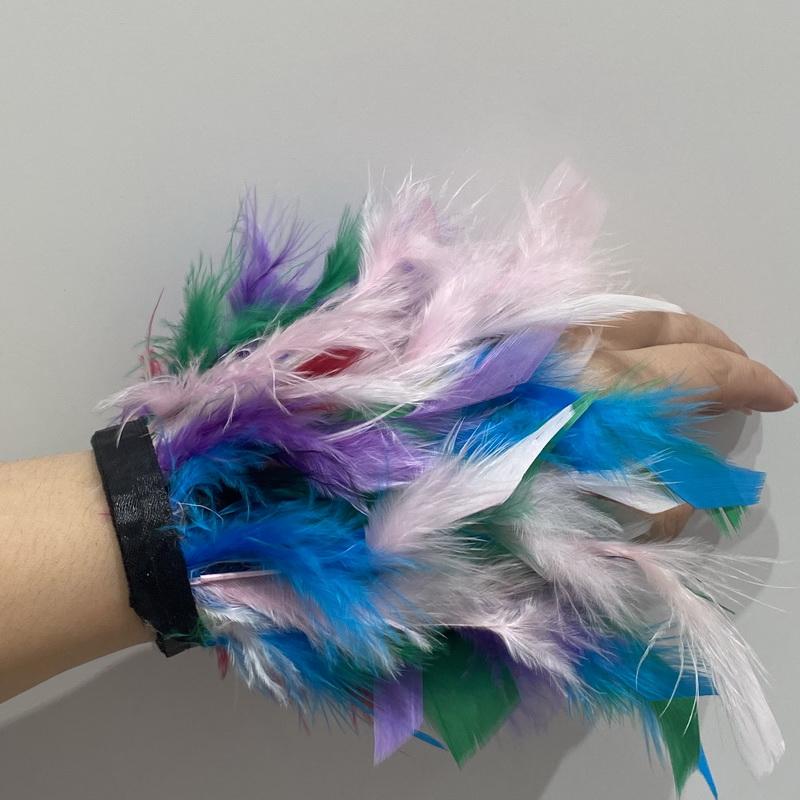 Fashion Feather Cuffs For Women Bracelet Plume Sexy Handcuffs ostrich Feather Cuffs Manicure hand photo cuffs Anklet Bracelet